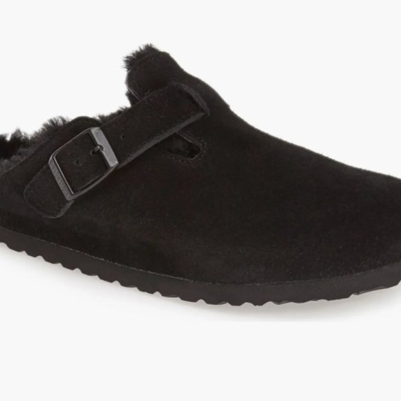 Birkenstock Boston Shearling Lined Clog Black size 39 size 8 - 8 1/2 - Picture 1 of 4